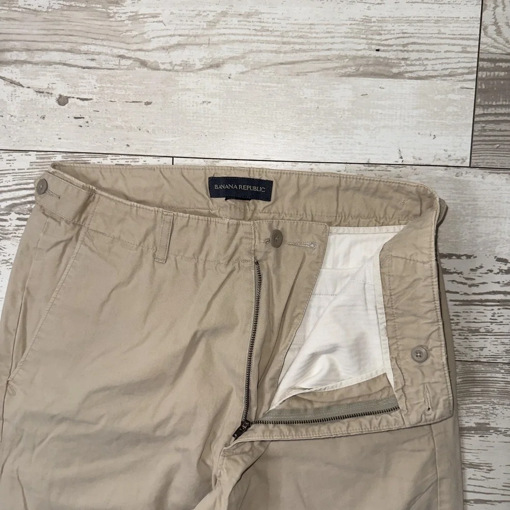 Banana Republic Pants Mens 34x30 Beige Canvas Chino Adjustable Waist Straight